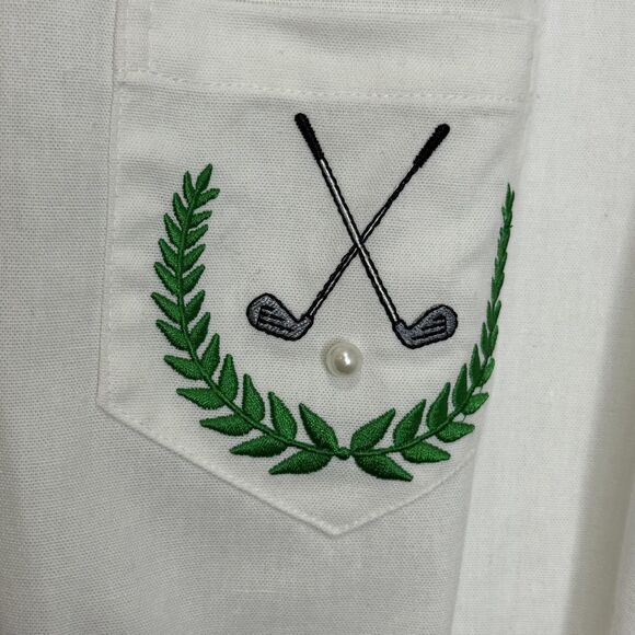 Brianna Cannon Shirt Dress Womens Large White Golf Par-Tee Time Button Front - Picture 6 of 10